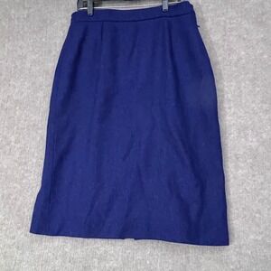 Vintage‎ Avoca Wool Herringbone Tweed Skirt XL Purple Blue Pockets Lined Ireland